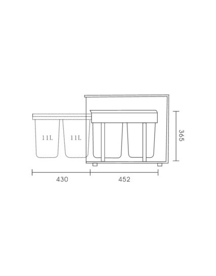 Multivve-Sliding Double Dustbin