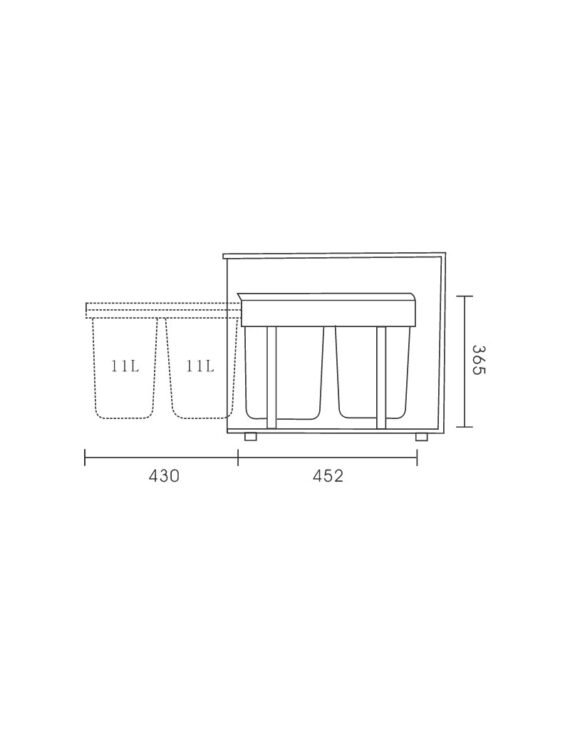 Multivve-Sliding Double Dustbin